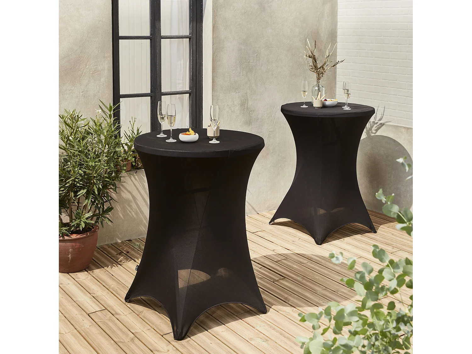 Fundas para mesas de pie, set de 2 negro