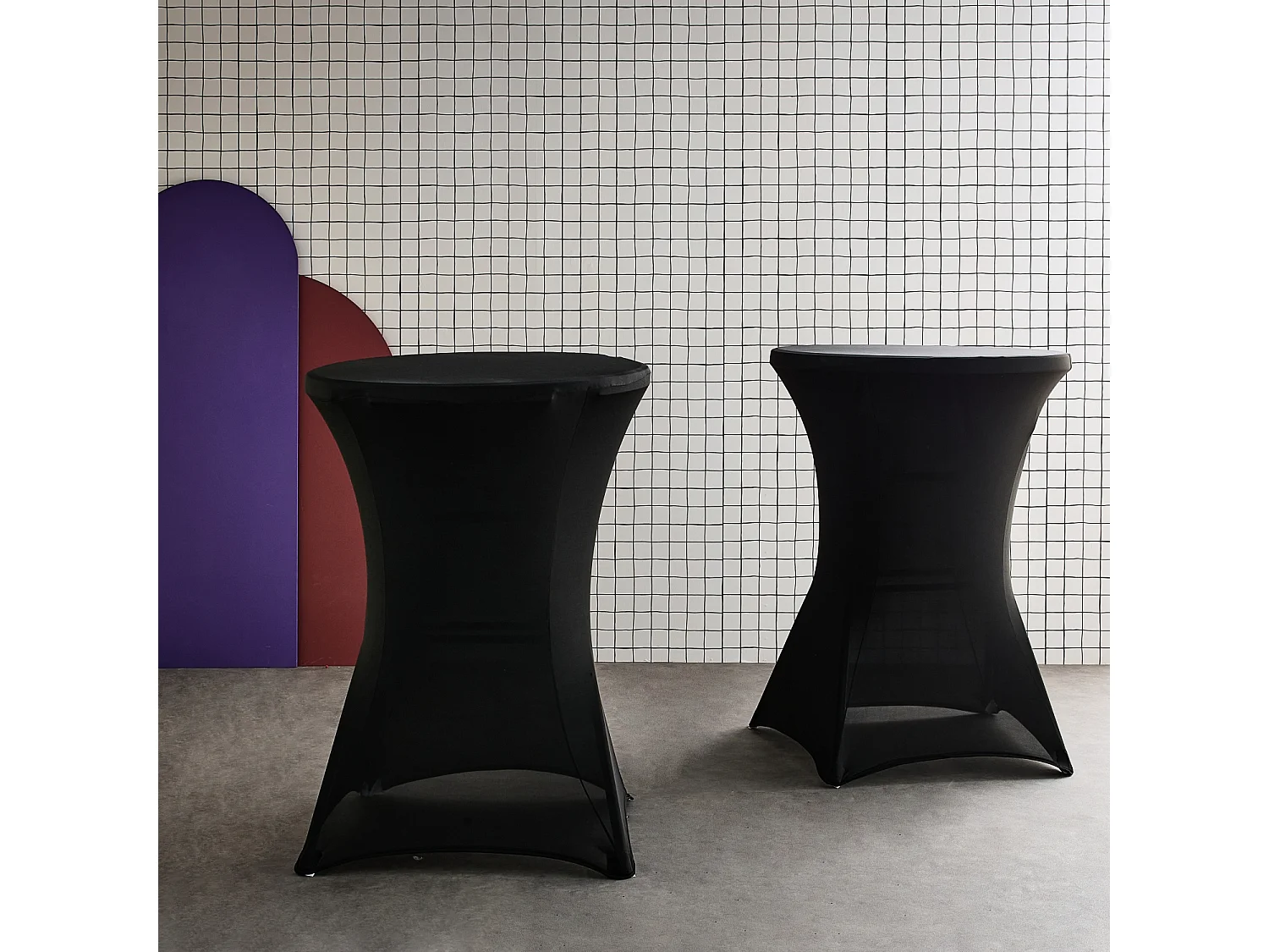 Fundas para mesas de pie, set de 2 negro