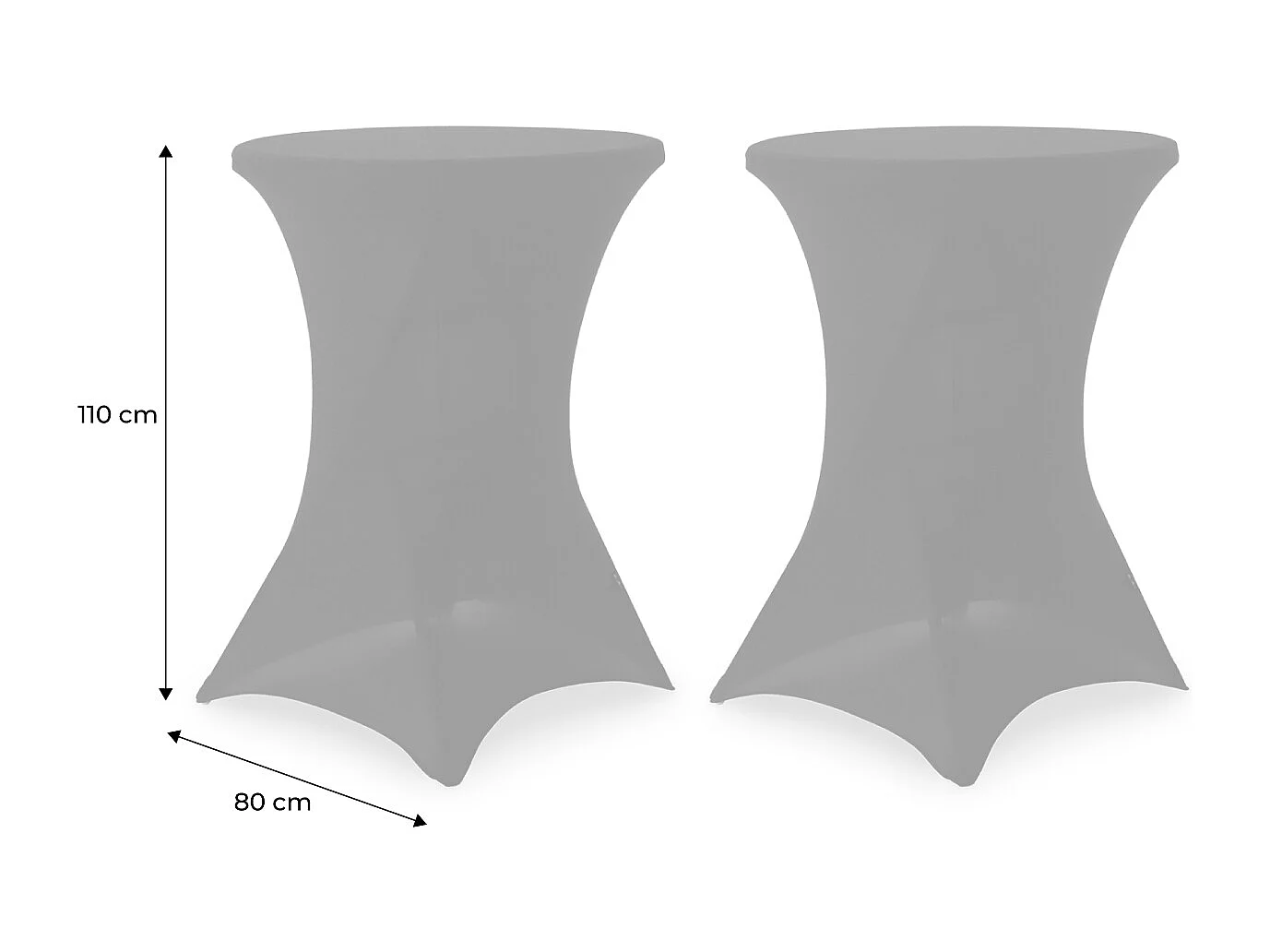 Fundas para mesas de pie, set de 2 negro