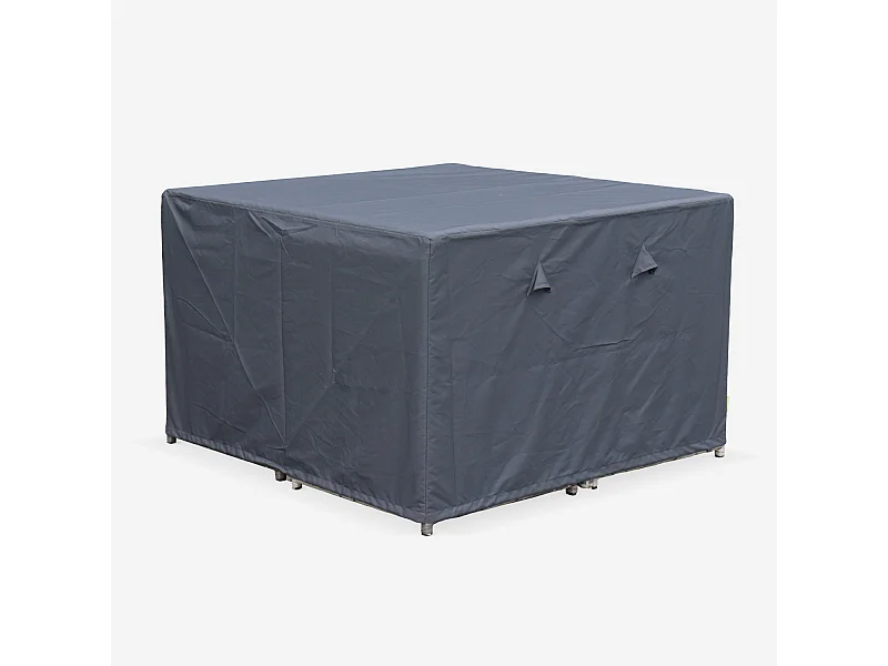 Housse de protection 112x112cm gris foncé - Bâche carrée en polyester enduit PA pour tables de jardin Firenze 4. Vasto 8. Vabo 8 et Cubo 8