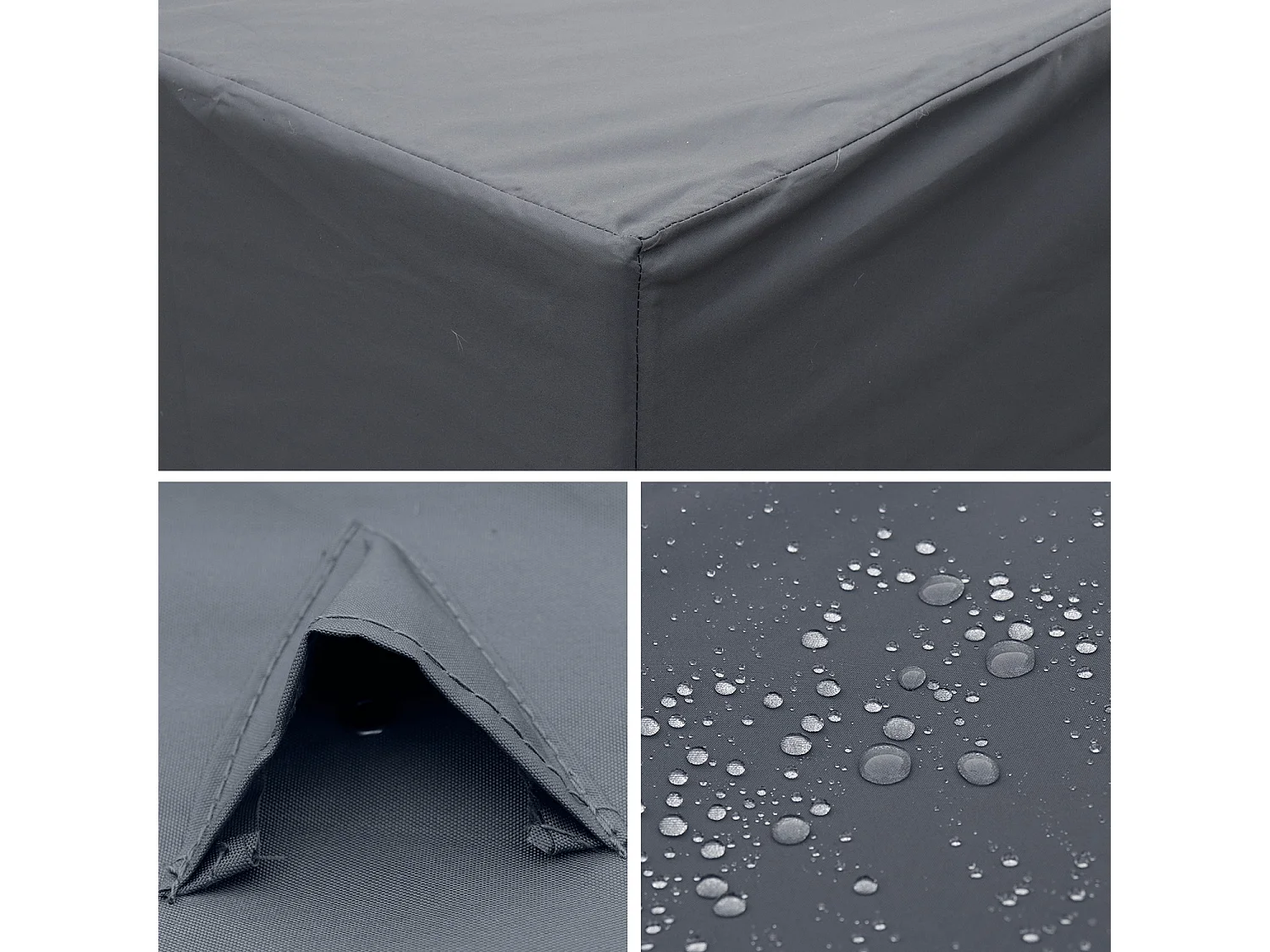Ensemble de housses de protection gris foncé pour salon de jardin Venezia - Quatre bâches. toile Oxford. en polyester enduit PA