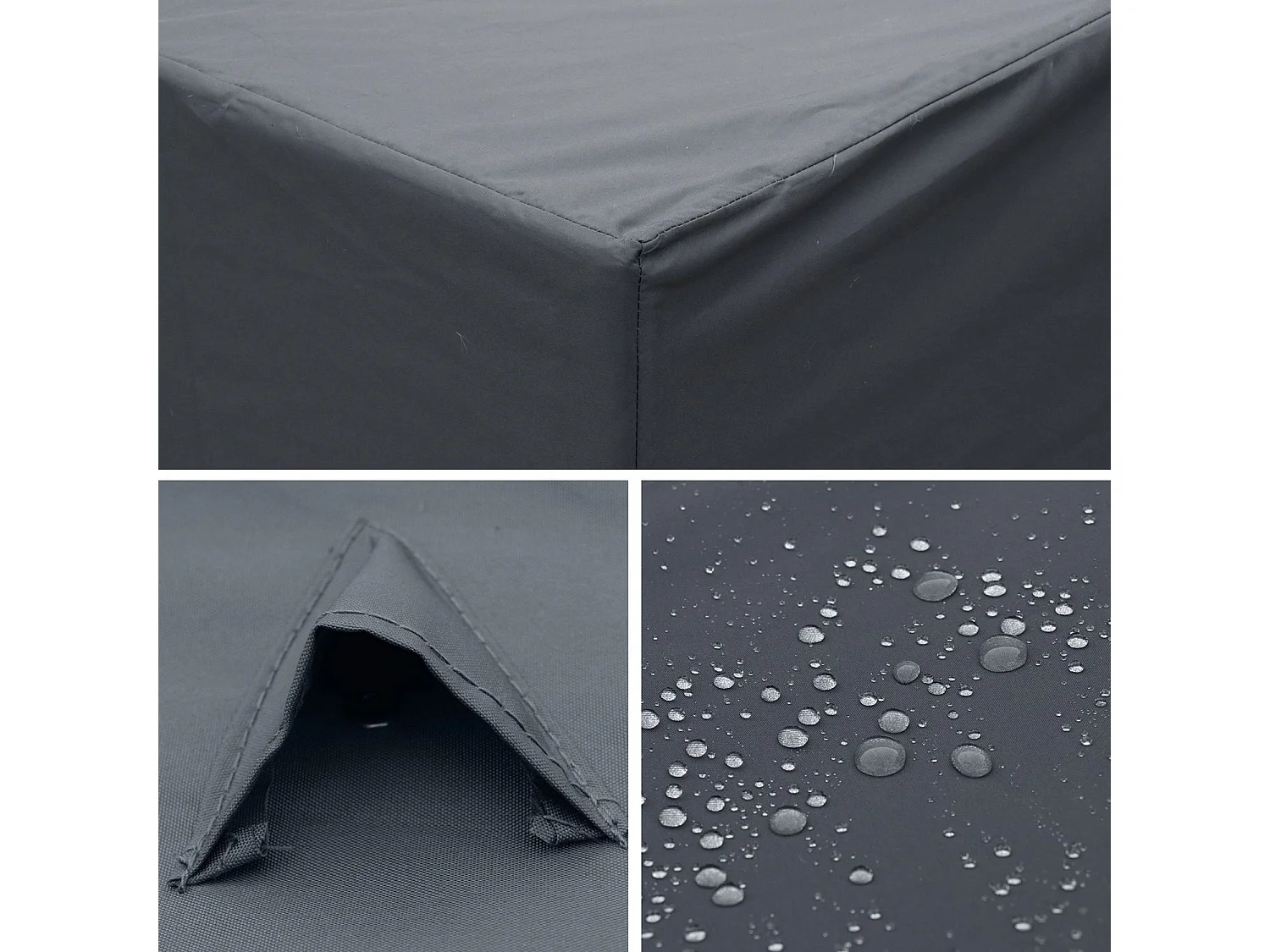 Ensemble de housses de protection gris foncé pour salon de jardin Venezia - Quatre bâches. toile Oxford. en polyester enduit PA