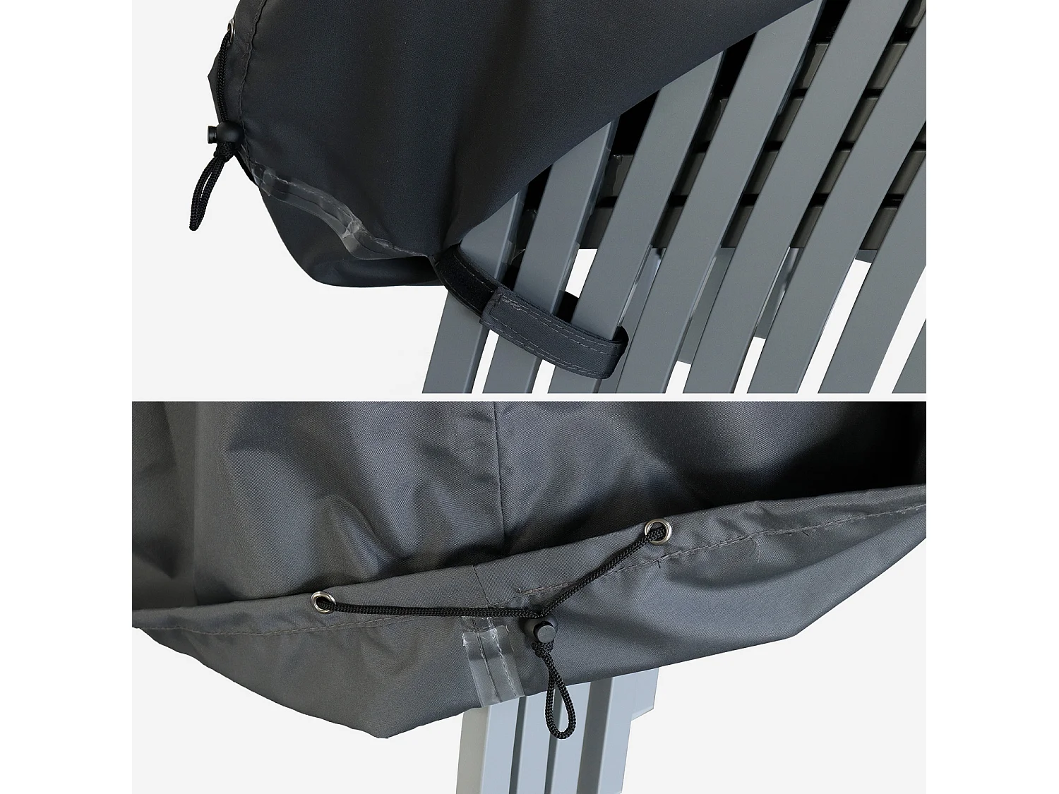 Fodera per set di 8 sedie, Fodera set di 8 sedie, Grigio scuro, 59x96x90 cm