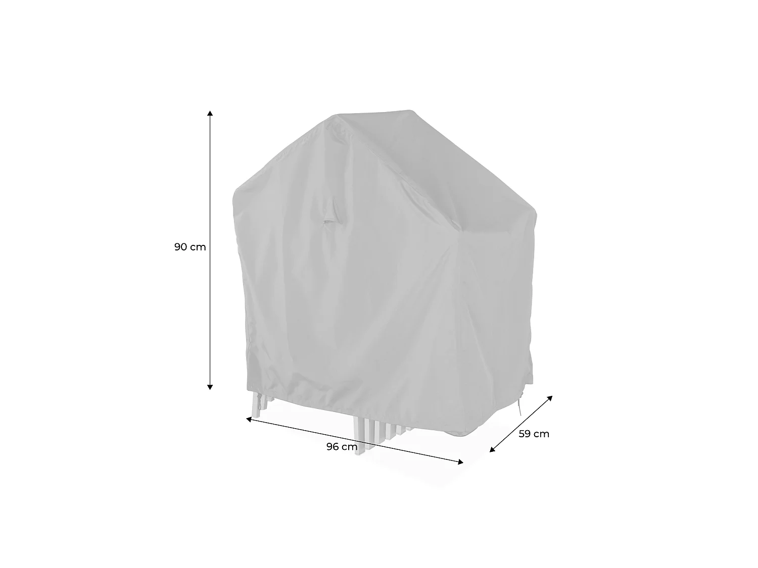 Fodera per set di 8 sedie, Fodera set di 8 sedie, Grigio scuro, 59x96x90 cm