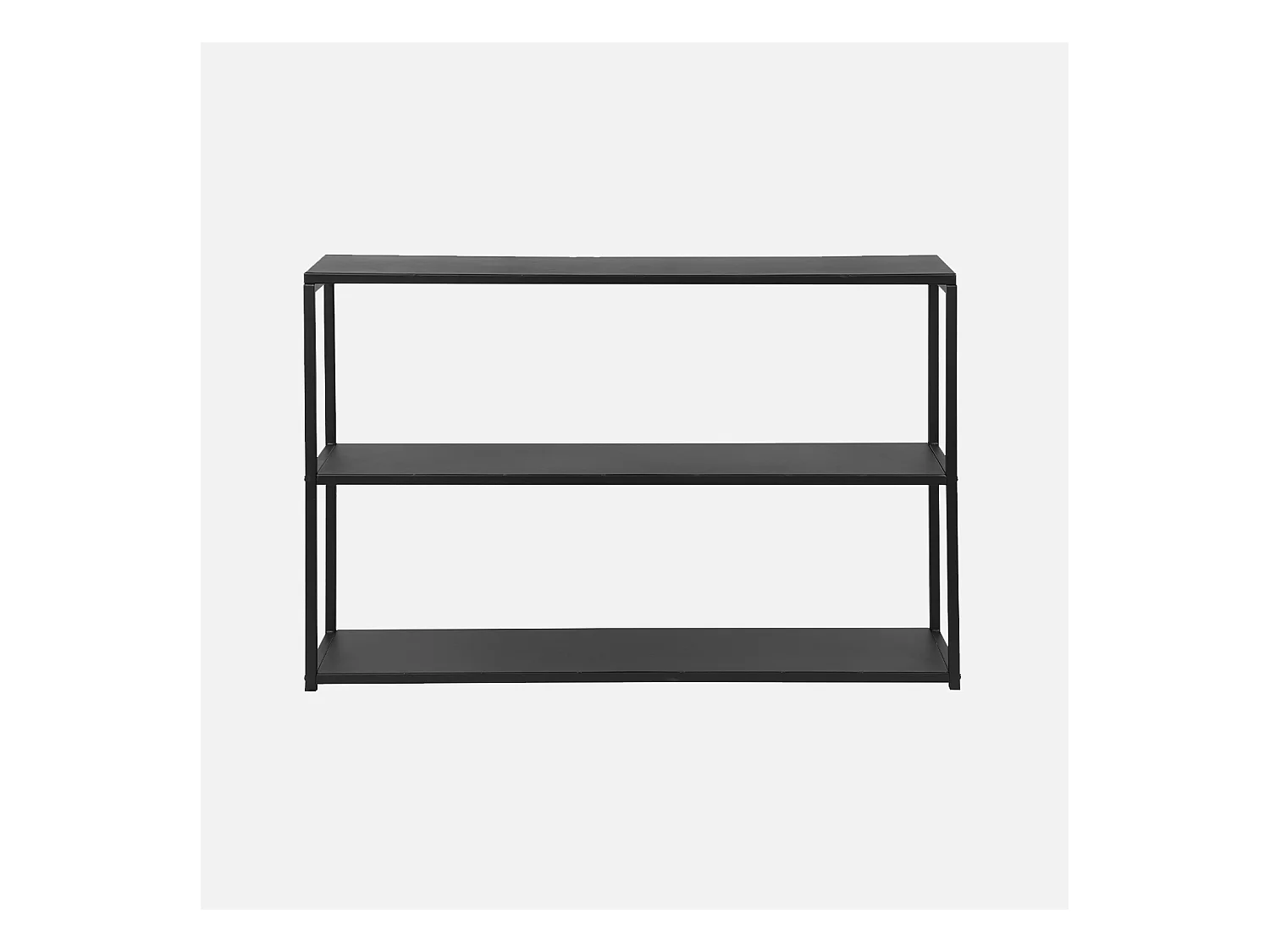 Estantería industrial baja de metal de 3 niveles, 120cm negro