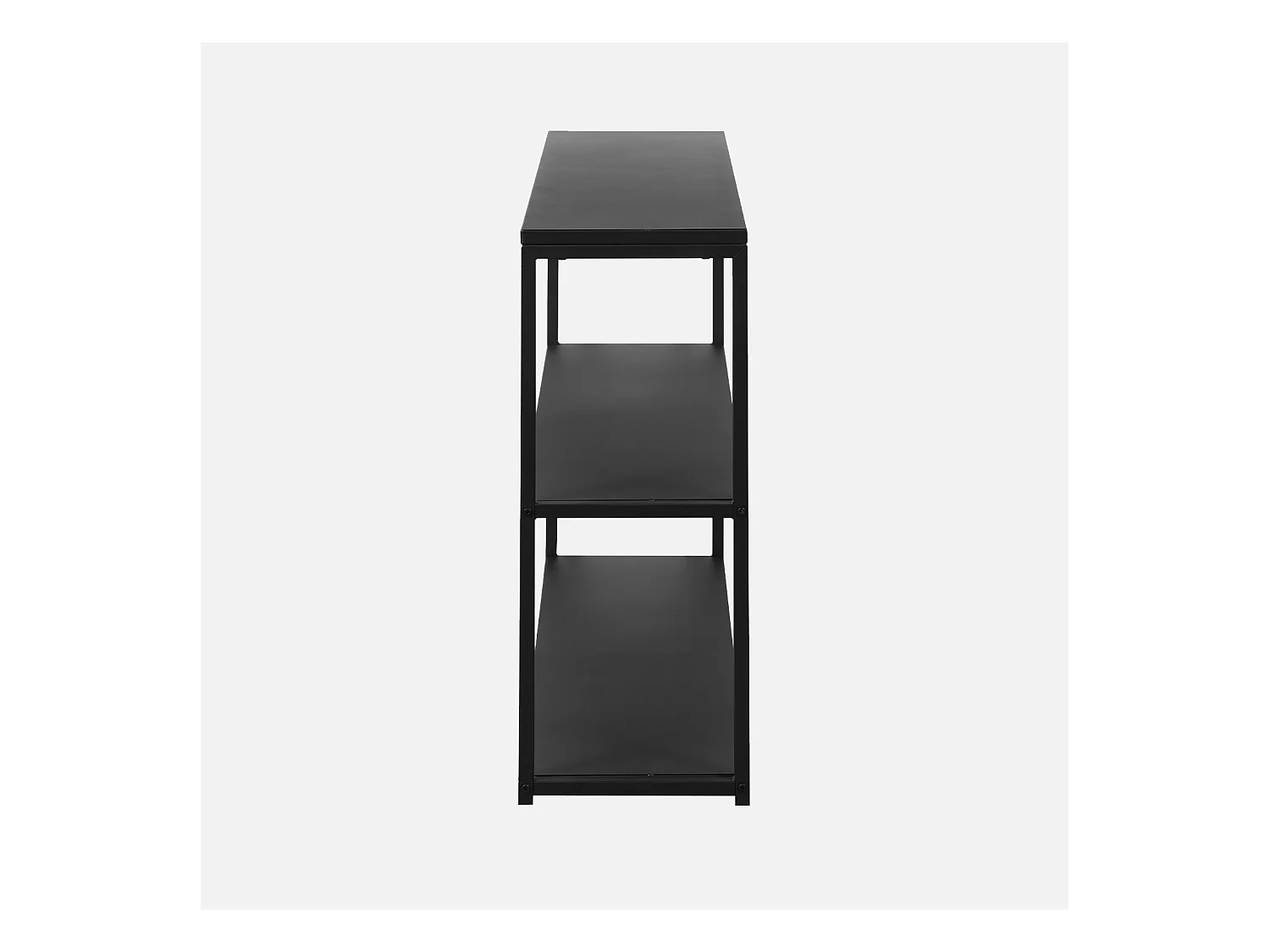 Estantería industrial baja de metal de 3 niveles, 120cm negro