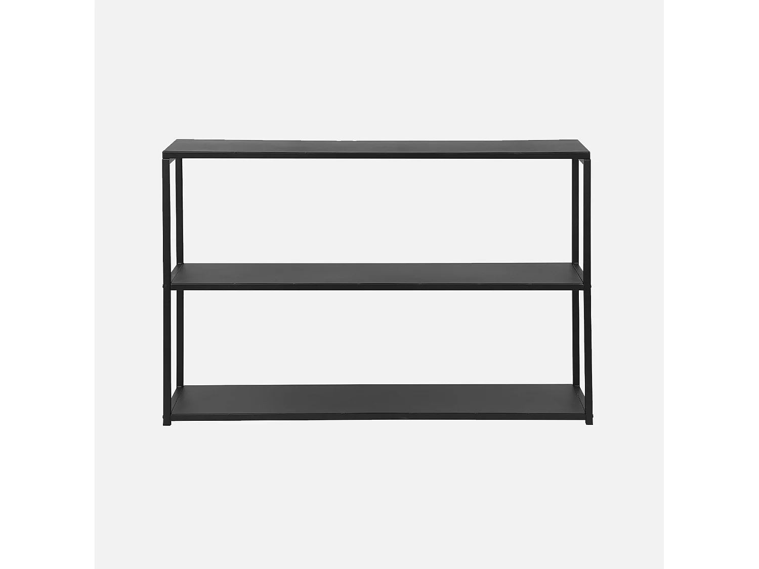 Estantería industrial baja de metal de 3 niveles, 120cm negro