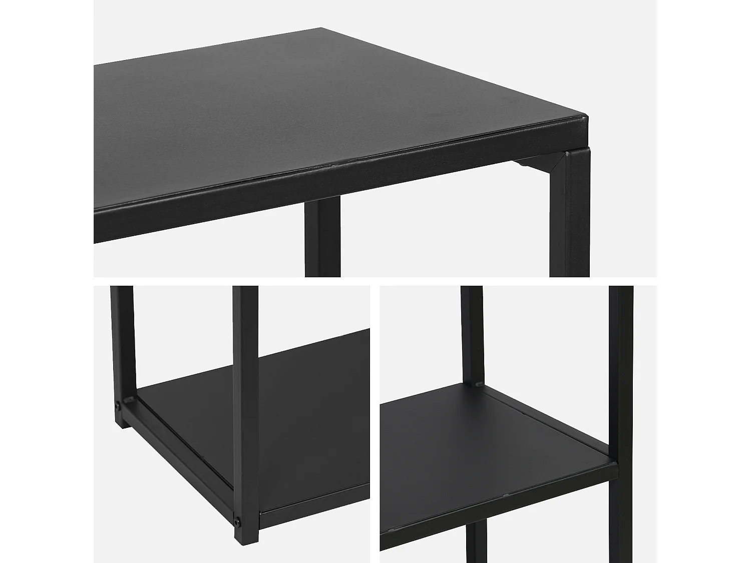 Estantería industrial baja de metal de 3 niveles, 120cm negro