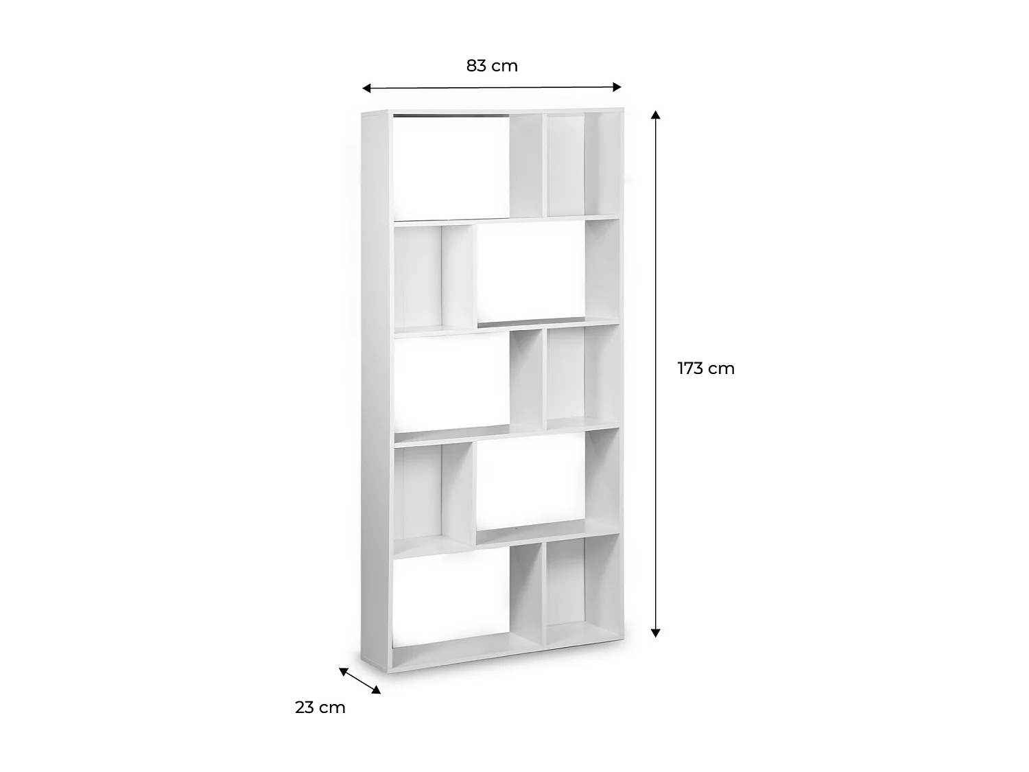 Librería con 5 baldas y 10 compartimentos blanco
