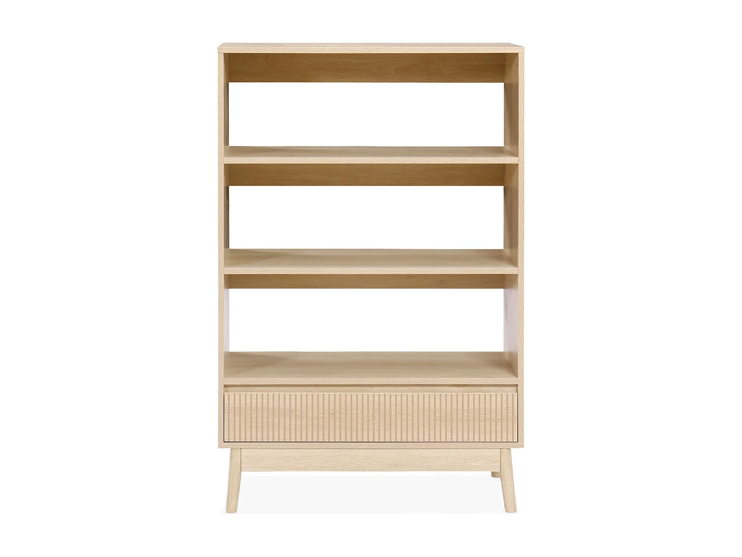 Scaffale libreria, decoro in legno, 3 livelli, marrone naturale