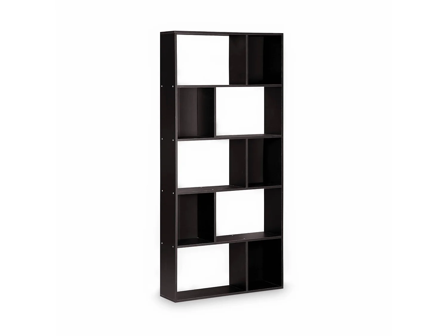 LIBRERIA A 5 RIPIANI CON 10 VANI NERO - 83X23.4X173 CM
