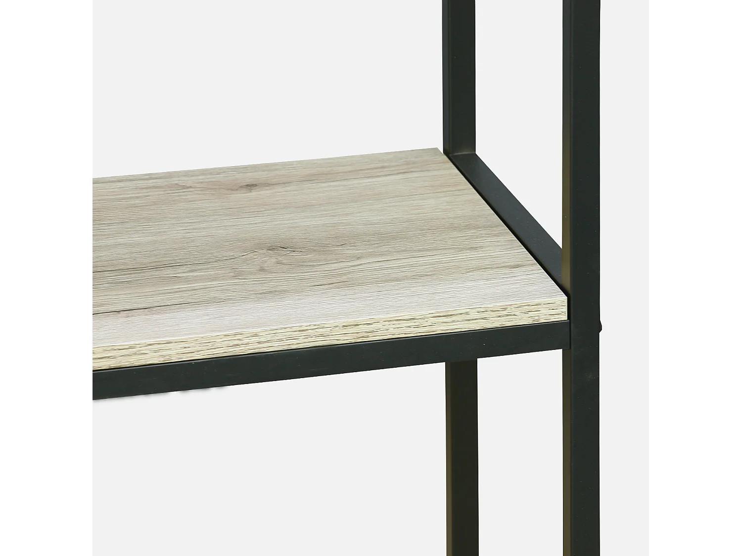 Libreria industriale in metallo e legno, 6 livelli, nero