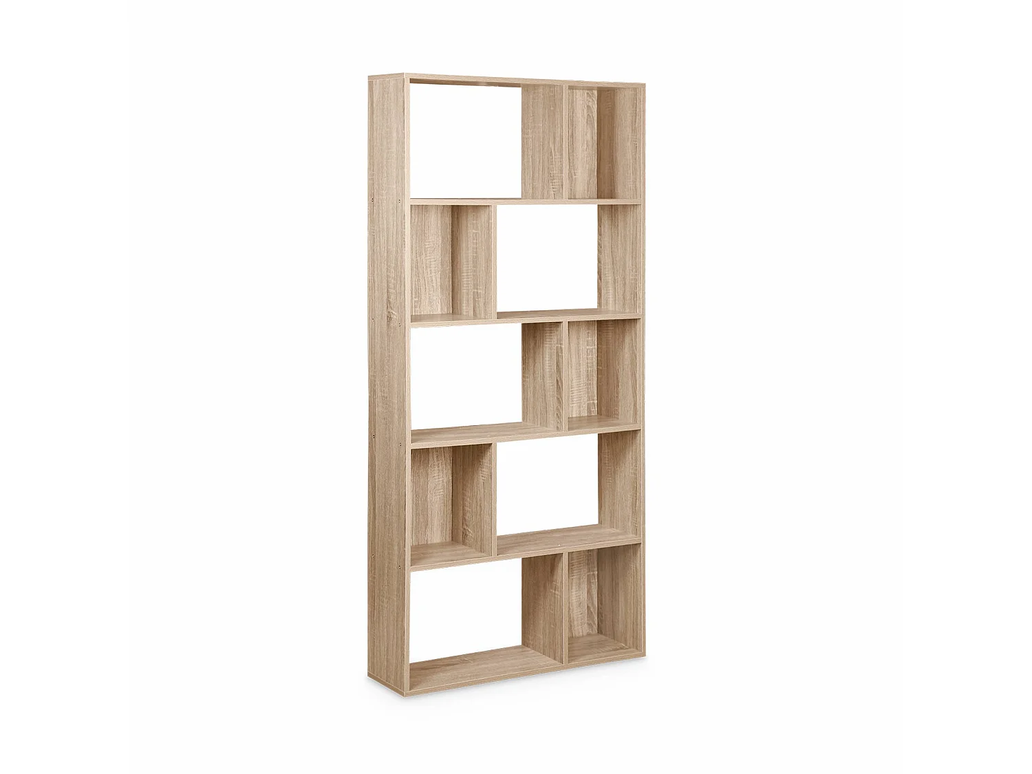 LIBRERIA A 5 RIPIANI CON 10 VANI MARRONE NATURALE - 83X23.4X173 CM