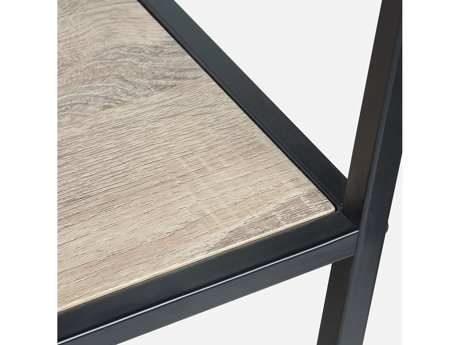 Etagère en métal noir et décor bois - Loft - bibliothèque 5 niveaux. L 114 x l 33 x H 78cm