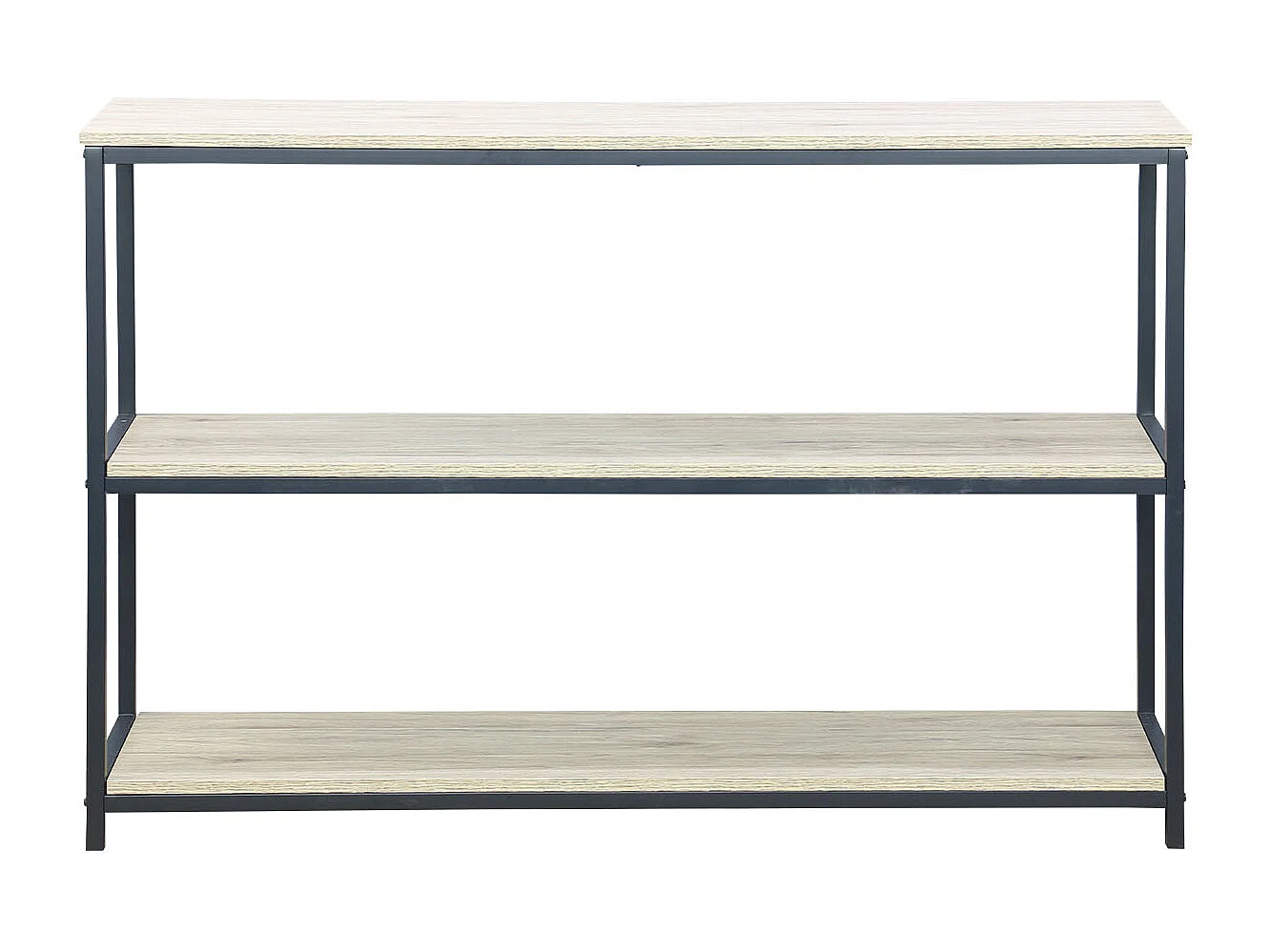 Étagère en métal noir et décor bois - Loft - bibliothèque 3 niveaux. 120x30x80cm