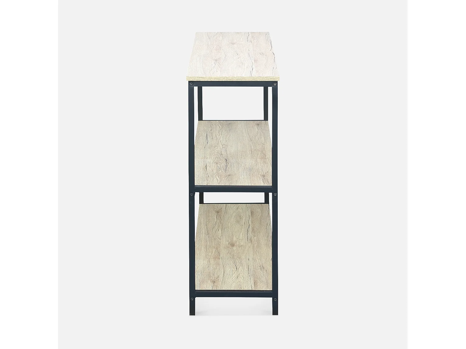 Libreria industriale in metallo e effetto legno, 3 livelli, 120cm,