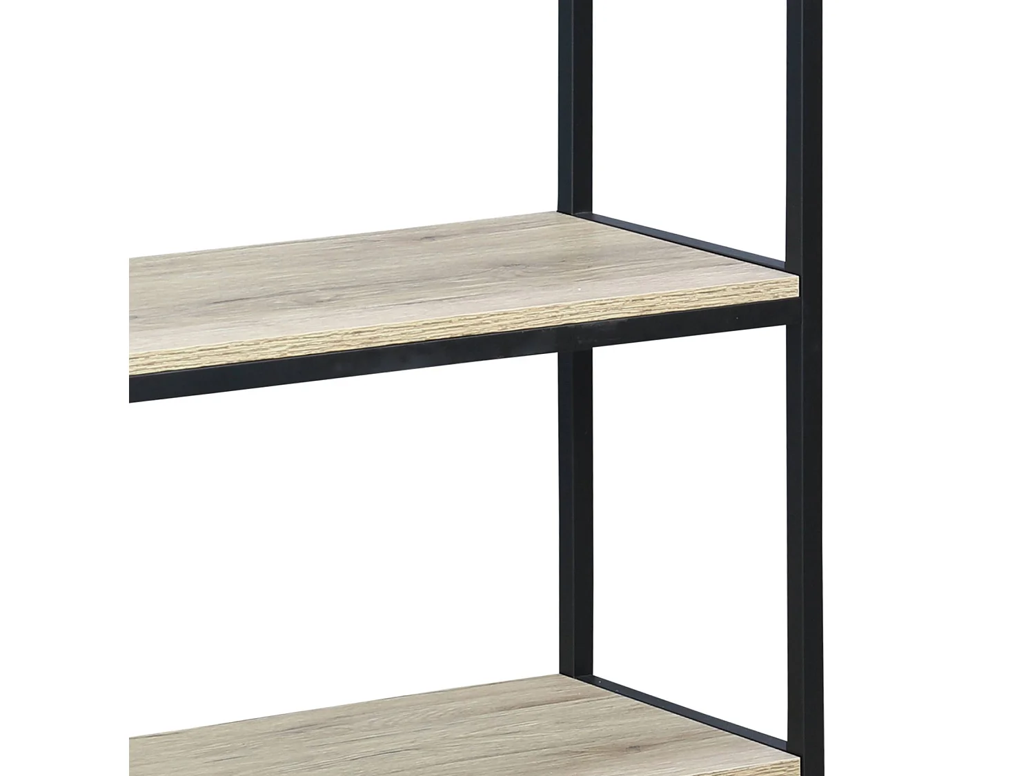 LIBRERIA INDUSTRIALE IN METALLO E EFFETTO LEGNO, 3 LIVELLI, 120CM NERO