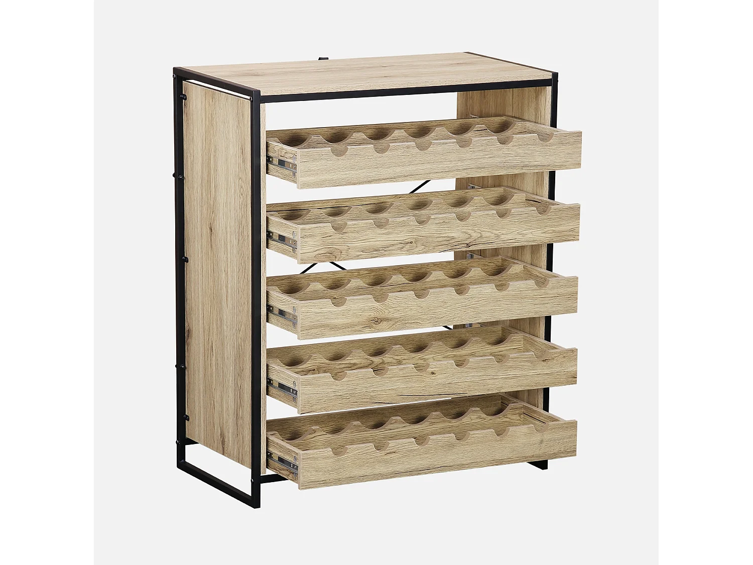 Etagères range bouteilles. Loft. 5 tiroirs. 5 étagères L 75 CM x l 40 CM x H 90 CM