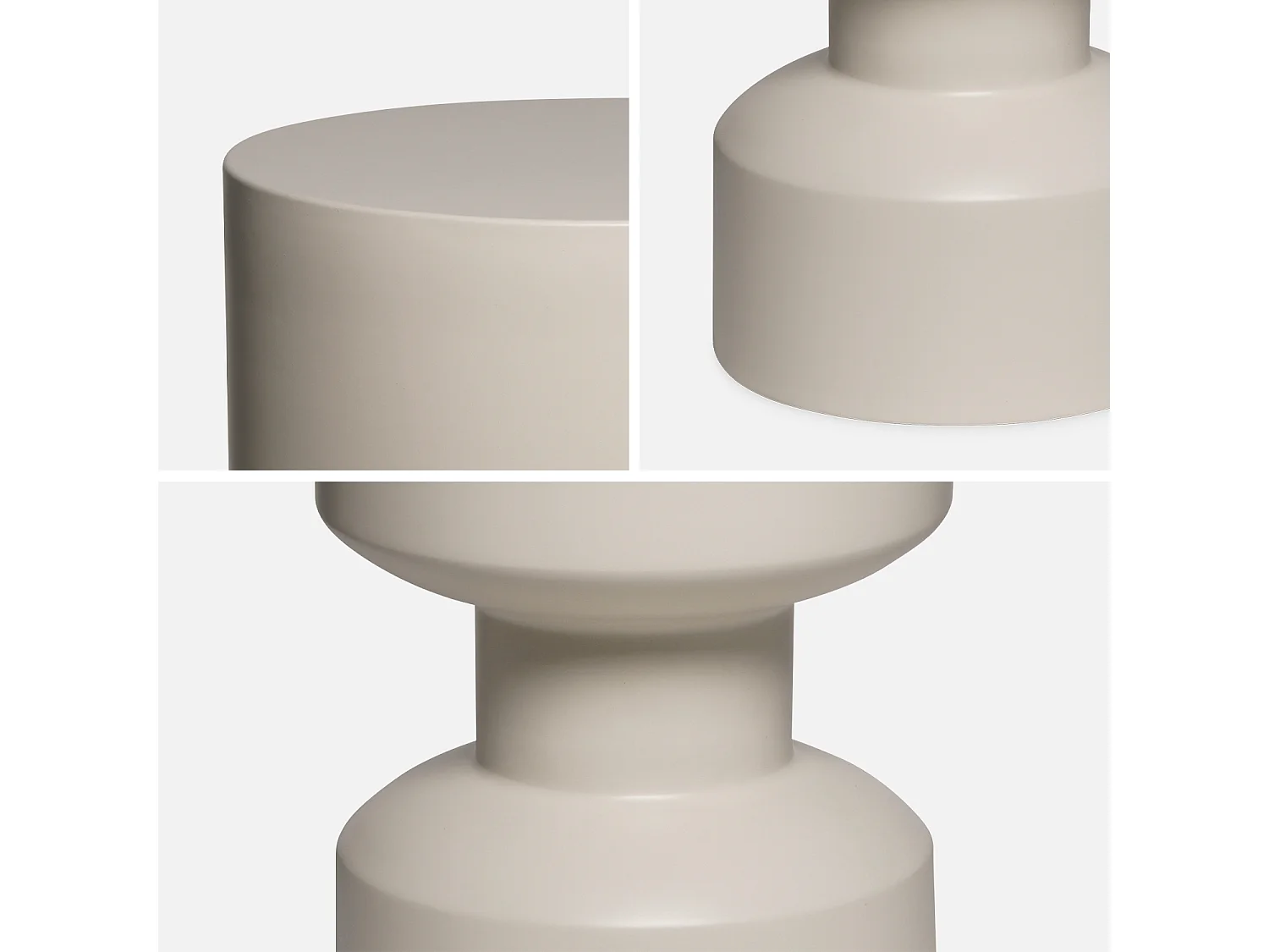 Table d'appoint. bout de canapé. table de chevet en métal. crème. Aya. Ø30 x H 47cm