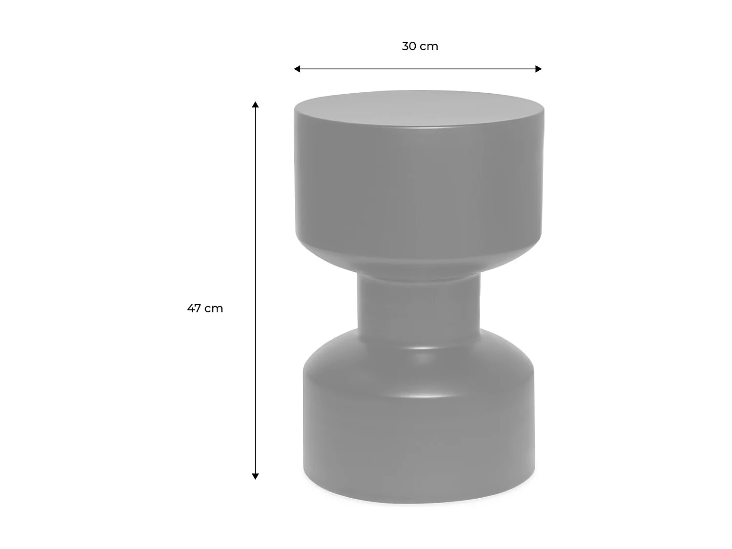 Table d'appoint. bout de canapé. table de chevet en métal. crème. Aya. Ø30 x H 47cm