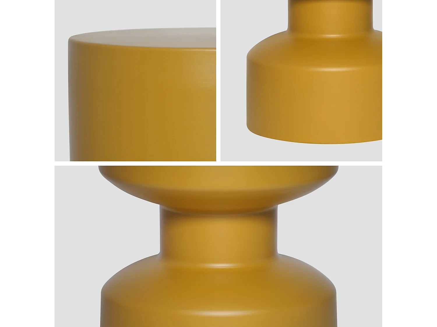 Tavolino, fine divano, comodino in metallo, 30x47cm, mostarda