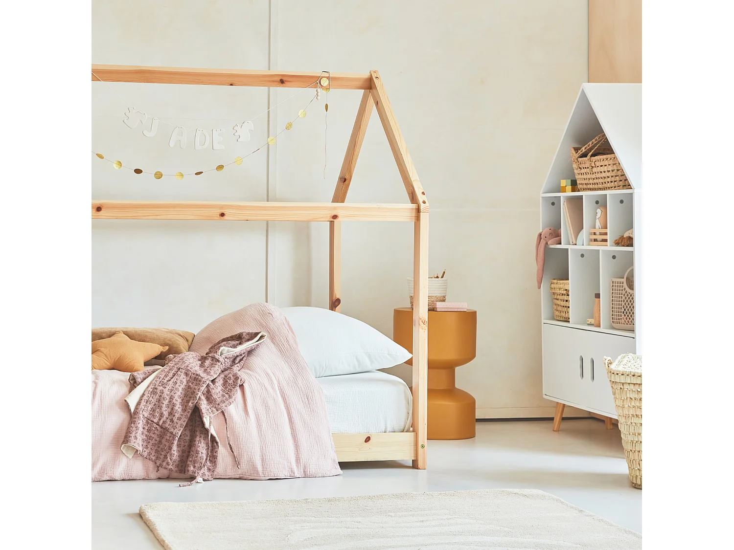 Tavolino, fine divano, comodino in metallo, 30x47cm, mostarda