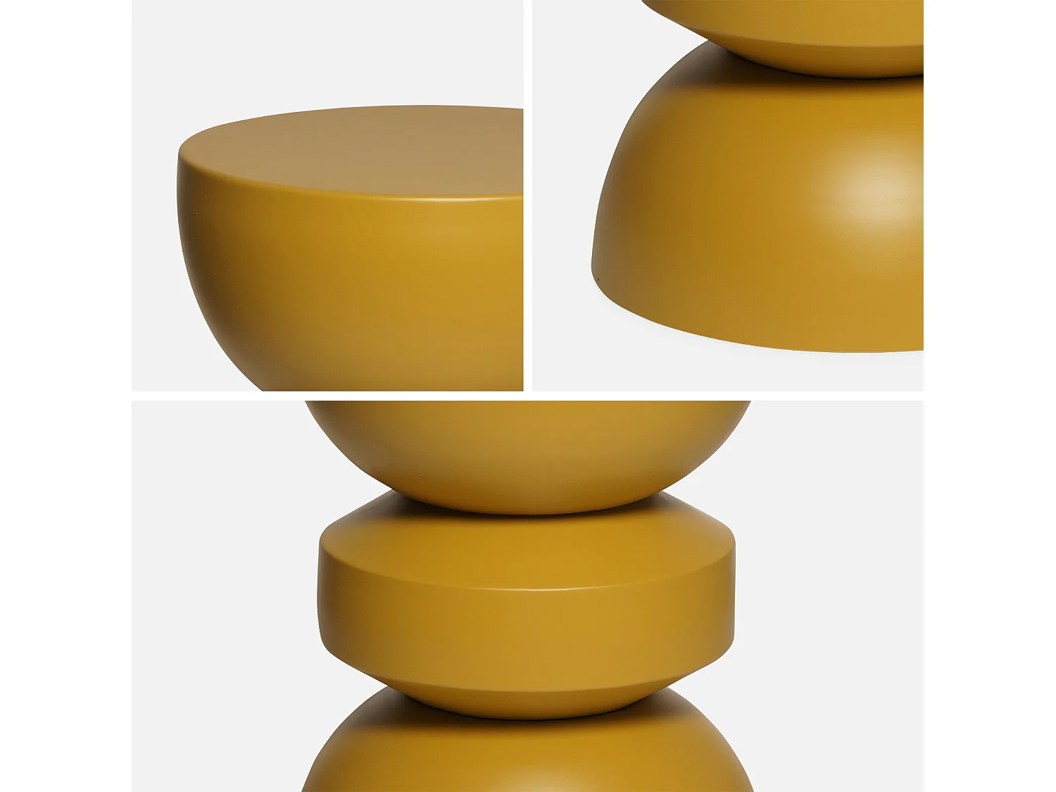 Table d'appoint. bout de canapé. table de chevet en métal. moutarde. Assa. Ø32 x H 43.5cm