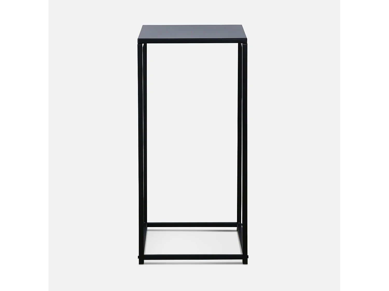 Lot de 2 tables d'appoint gigognes noires - Industrielle - bouts de canapé 34x34x74cm / 30x30x54cm