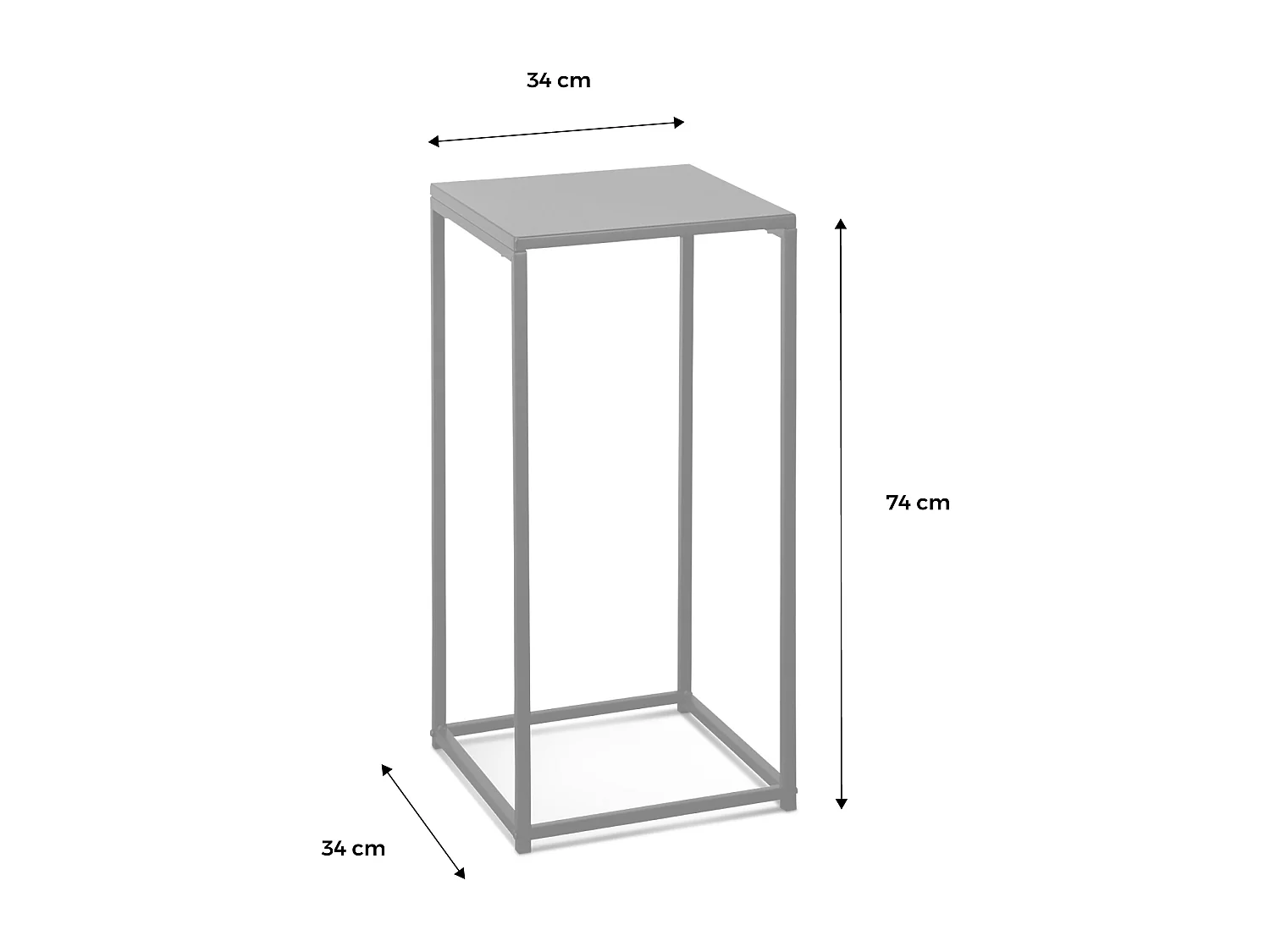 Lot de 2 tables d'appoint gigognes noires - Industrielle - bouts de canapé 34x34x74cm / 30x30x54cm