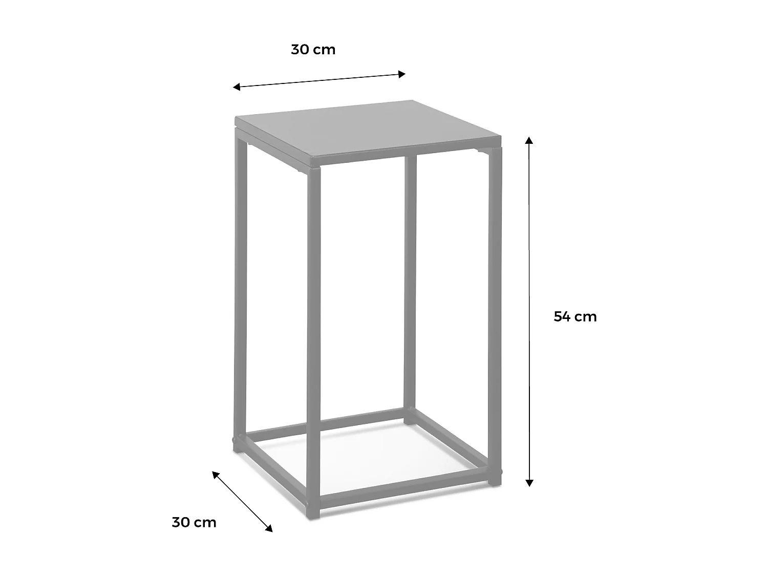 Lot de 2 tables d'appoint gigognes noires - Industrielle - bouts de canapé 34x34x74cm / 30x30x54cm