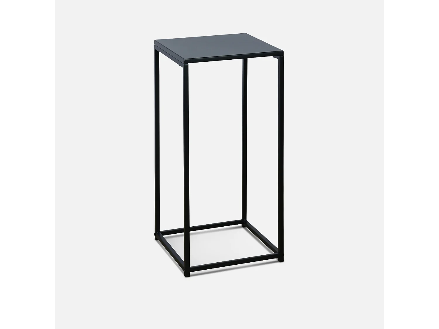 Lot de 2 tables d'appoint gigognes noires - Industrielle - bouts de canapé 34x34x74cm / 30x30x54cm