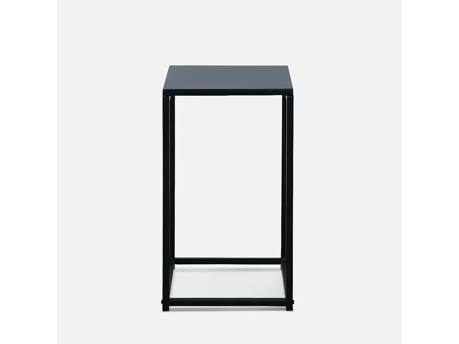Lot de 2 tables d'appoint gigognes noires - Industrielle - bouts de canapé 34x34x74cm / 30x30x54cm