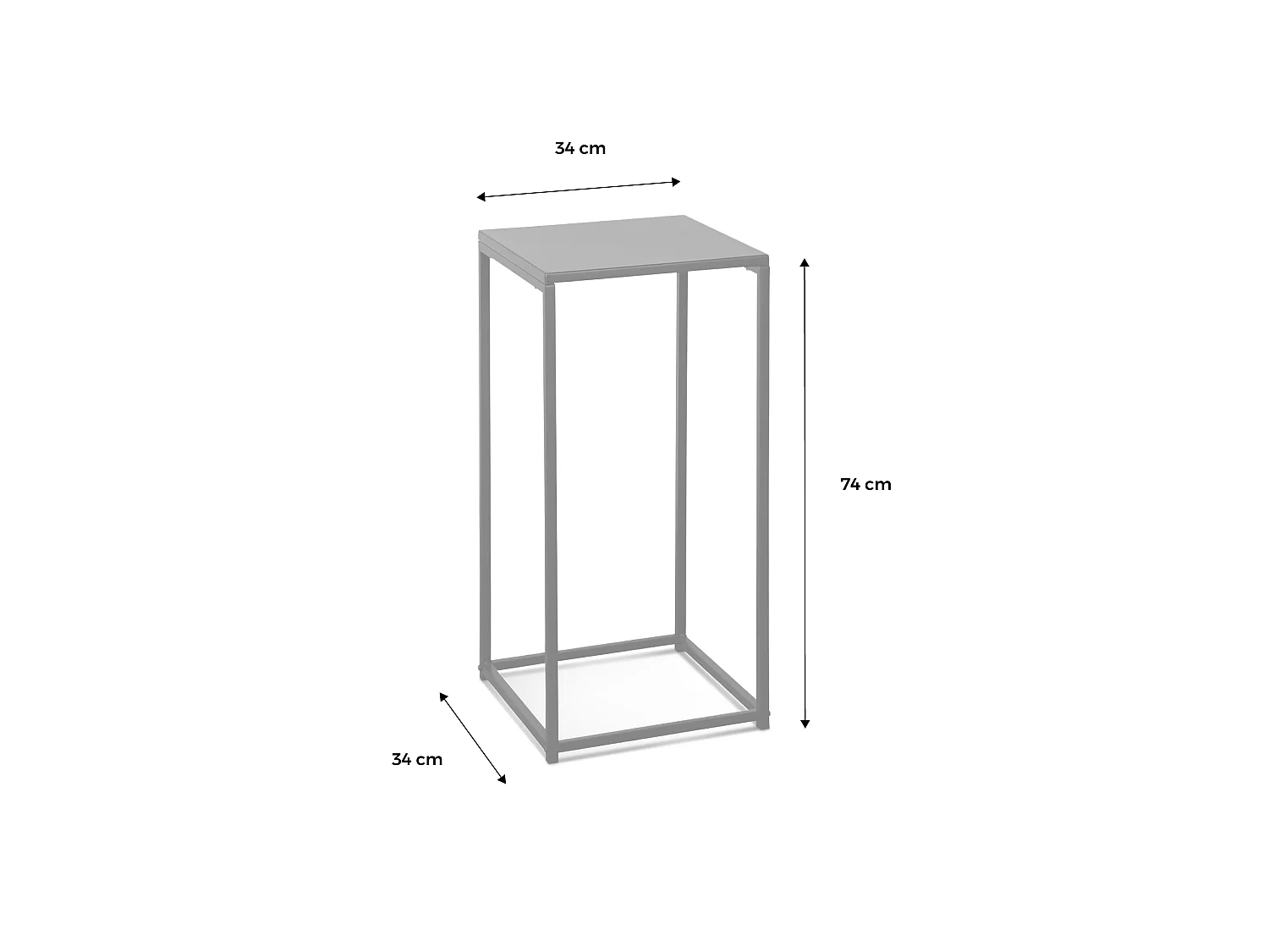 Lot de 2 tables d'appoint gigognes noires - Industrielle - bouts de canapé 34x34x74cm / 30x30x54cm