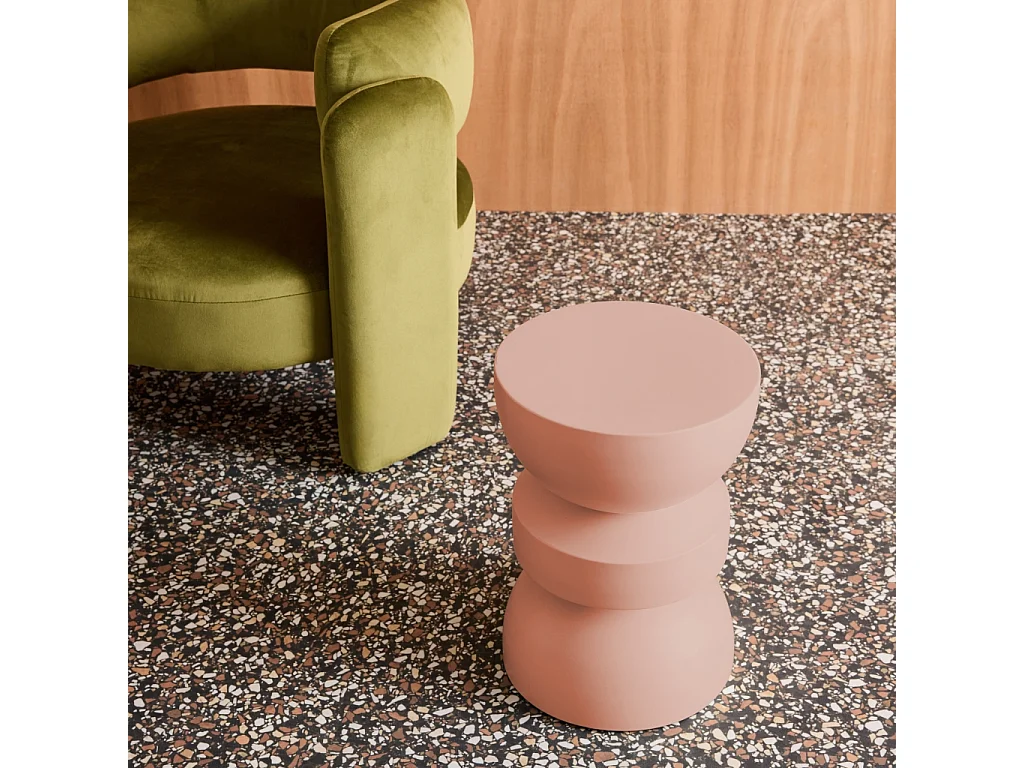 Mesa auxiliar de metal nude