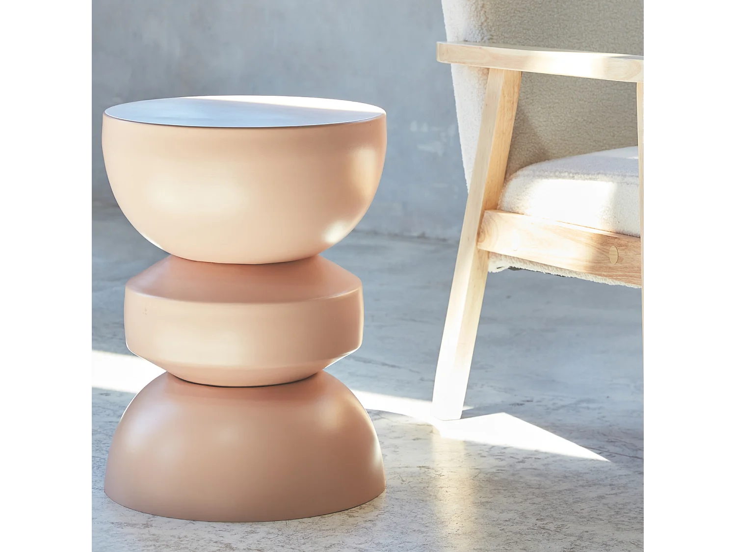 Tavolino, lato divano, comodino metallo, nude