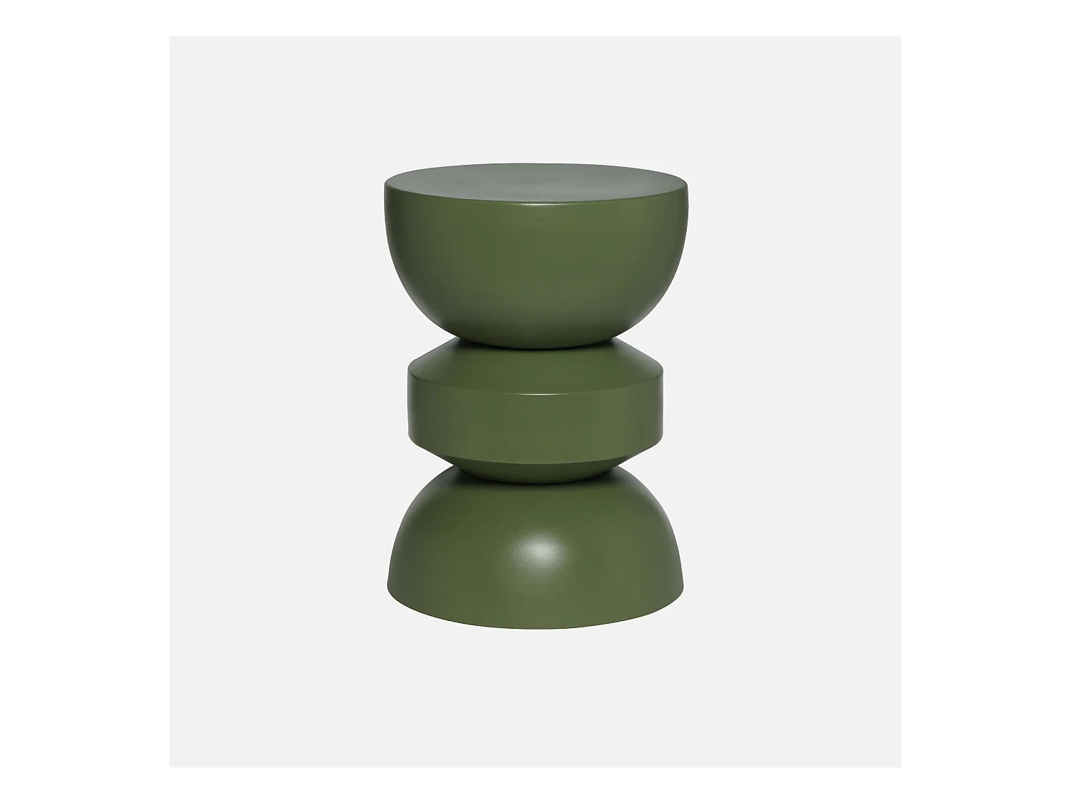 Table d'appoint. bout de canapé. table de chevet en métal. vert kaki. Assa. Ø32 x H 44.5cm