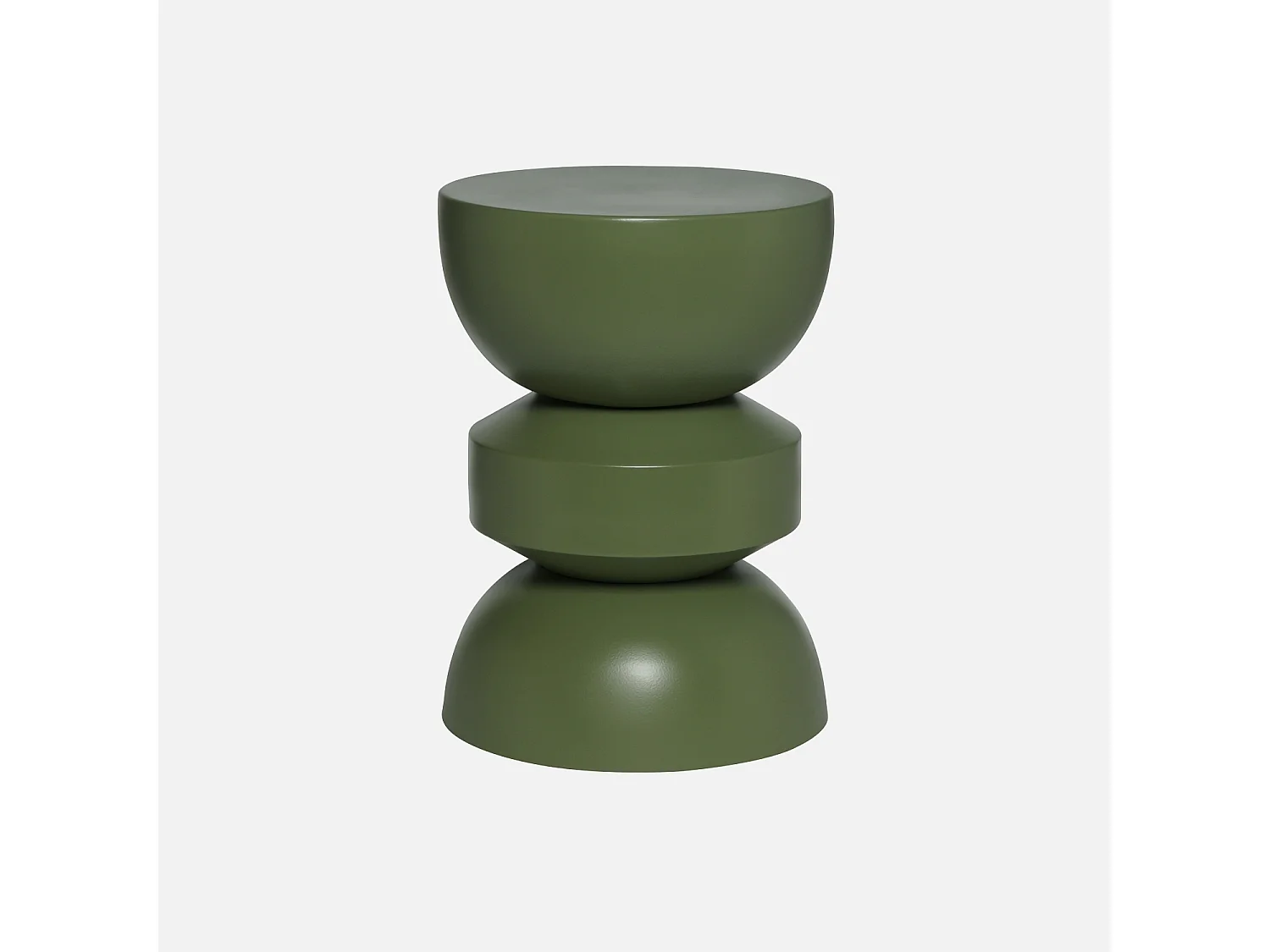Table d'appoint. bout de canapé. table de chevet en métal. vert kaki. Assa. Ø32 x H 43.5cm