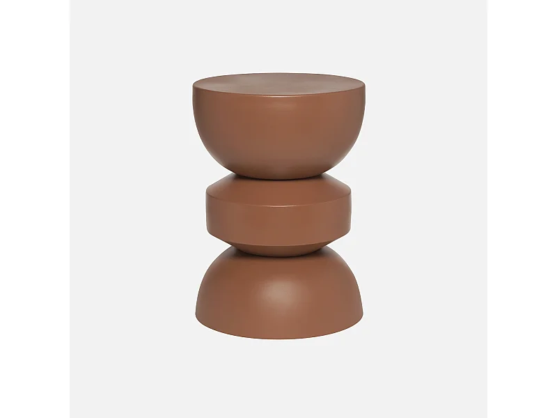 Table d'appoint. bout de canapé. table de chevet en métal. terracotta. Assa. Ø32 x H 43.5cm