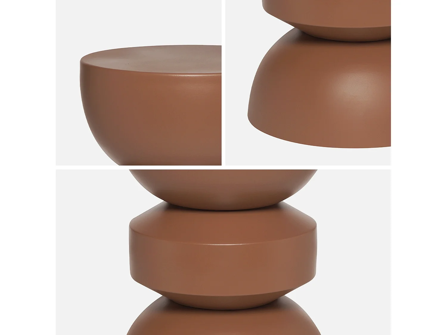 Table d'appoint. bout de canapé. table de chevet en métal. terracotta. Assa. Ø32 x H 43.5cm