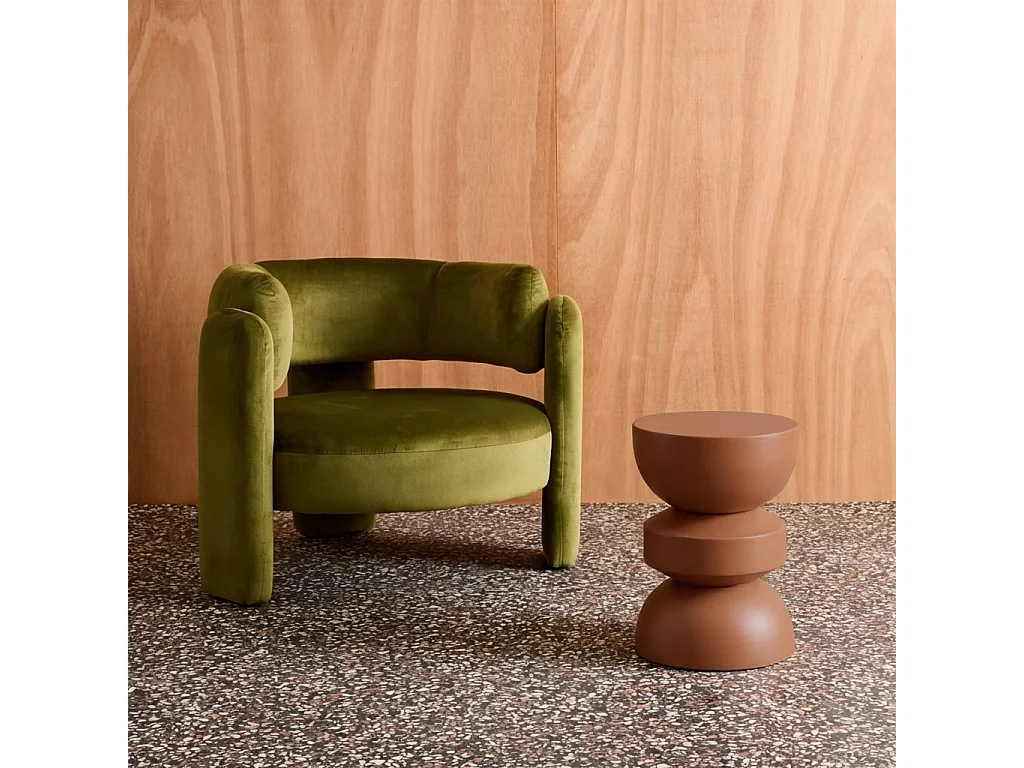 Table d'appoint. bout de canapé. table de chevet en métal. terracotta. Assa. Ø32 x H 43.5cm