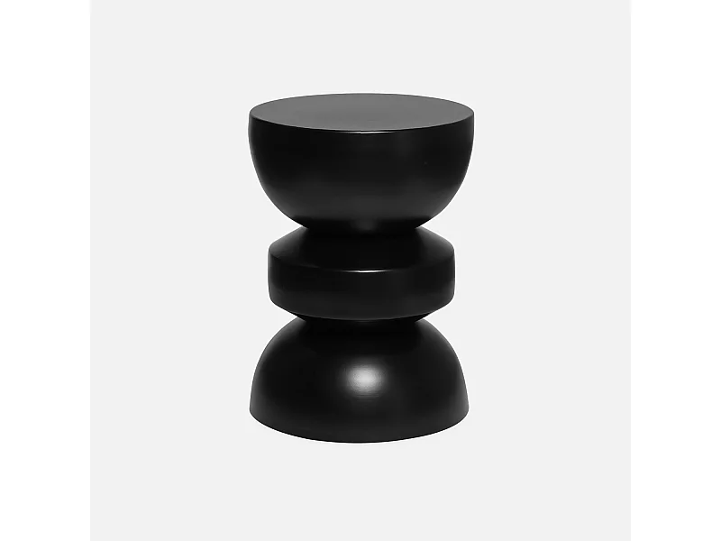 Tavolino, lato divano, comodino metallo, nero