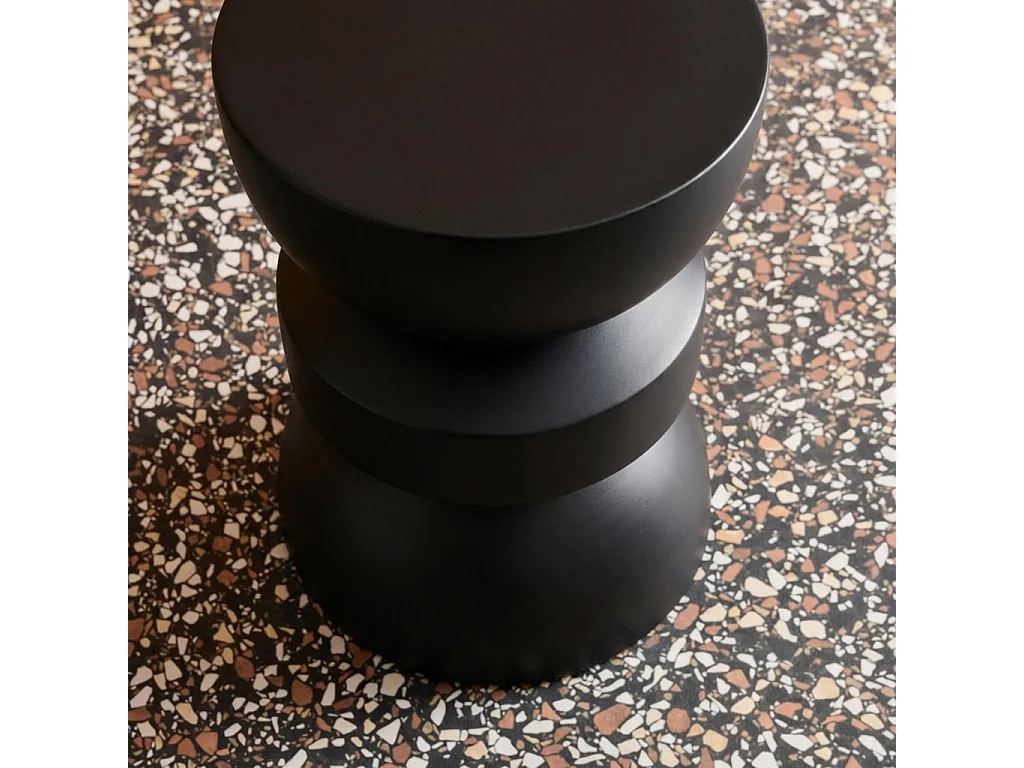 Table d'appoint. bout de canapé. table de chevet en métal. noir. Assa. Ø32 x H 43.5cm
