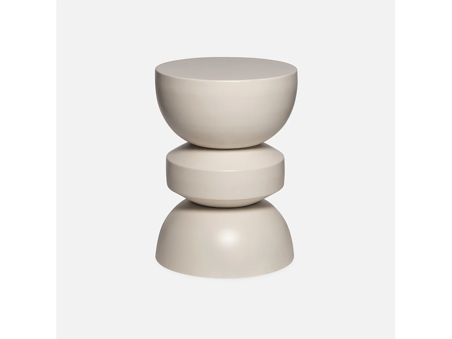 Mesa auxiliar de metal crema