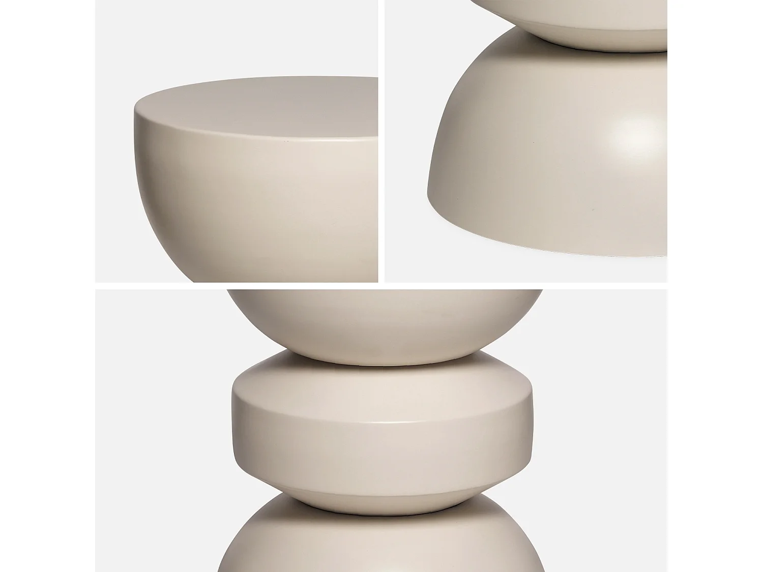 Mesa auxiliar de metal crema