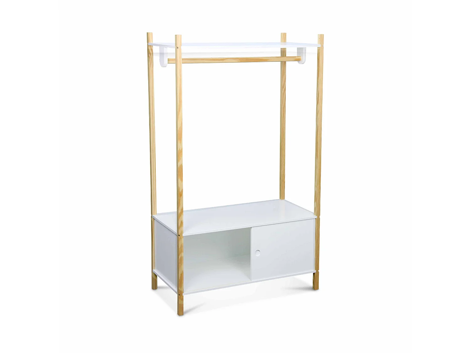 Armario infantil de madera con 2 puertas correderas blanco