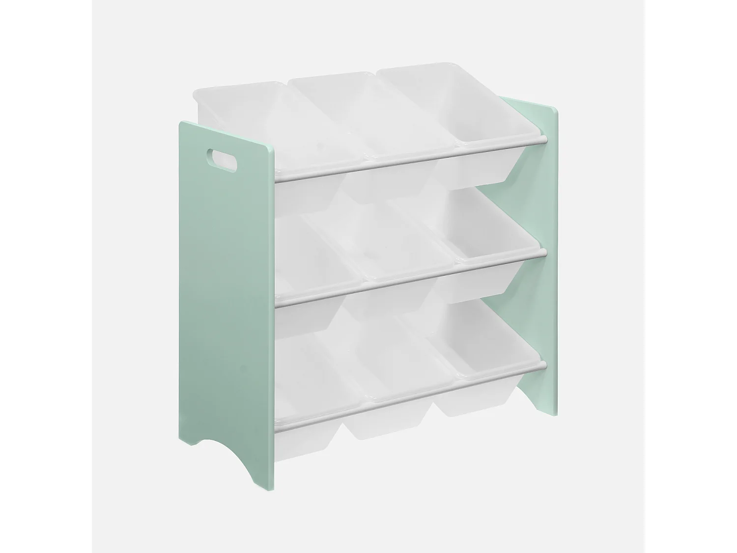 Contenitore per giocattoli con 9 scomparti, verde celadon
