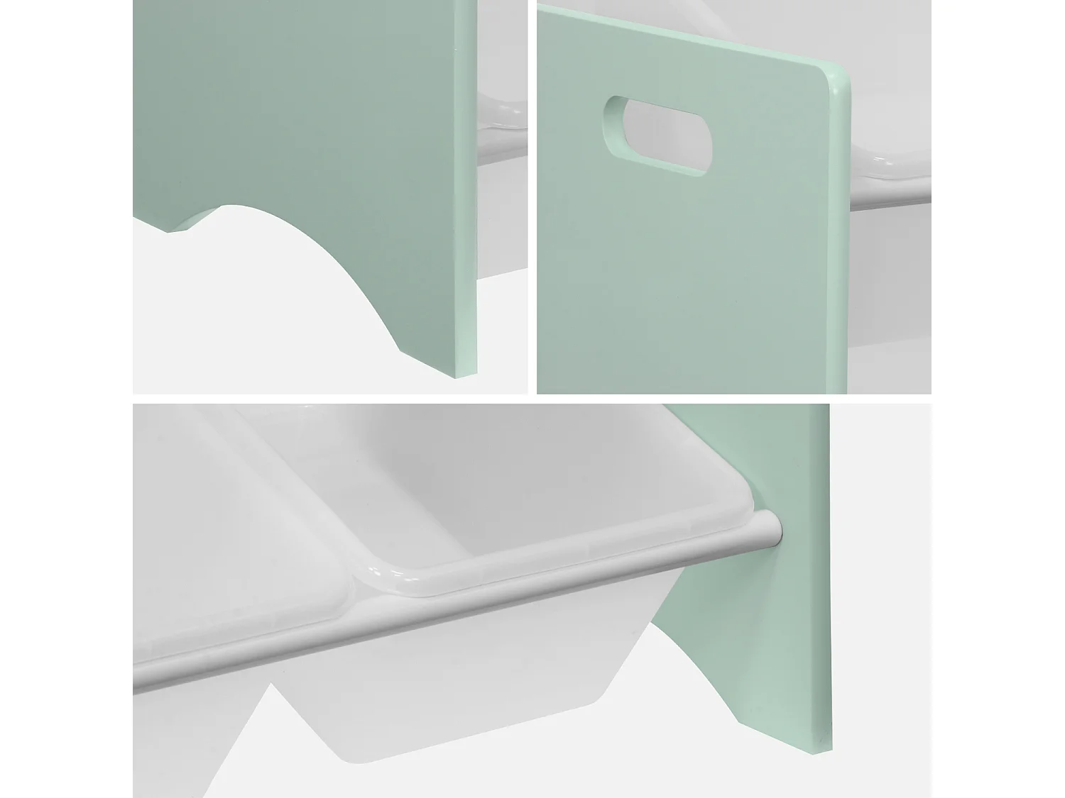 Contenitore per giocattoli con 9 scomparti, verde celadon