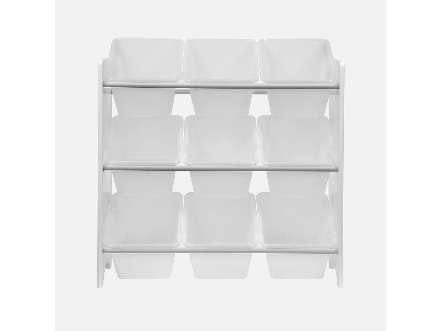 Meuble de rangement pour enfant avec 9 casiers. blanc - Tobias - MDF décor bois naturel. 64x29.5x60cm