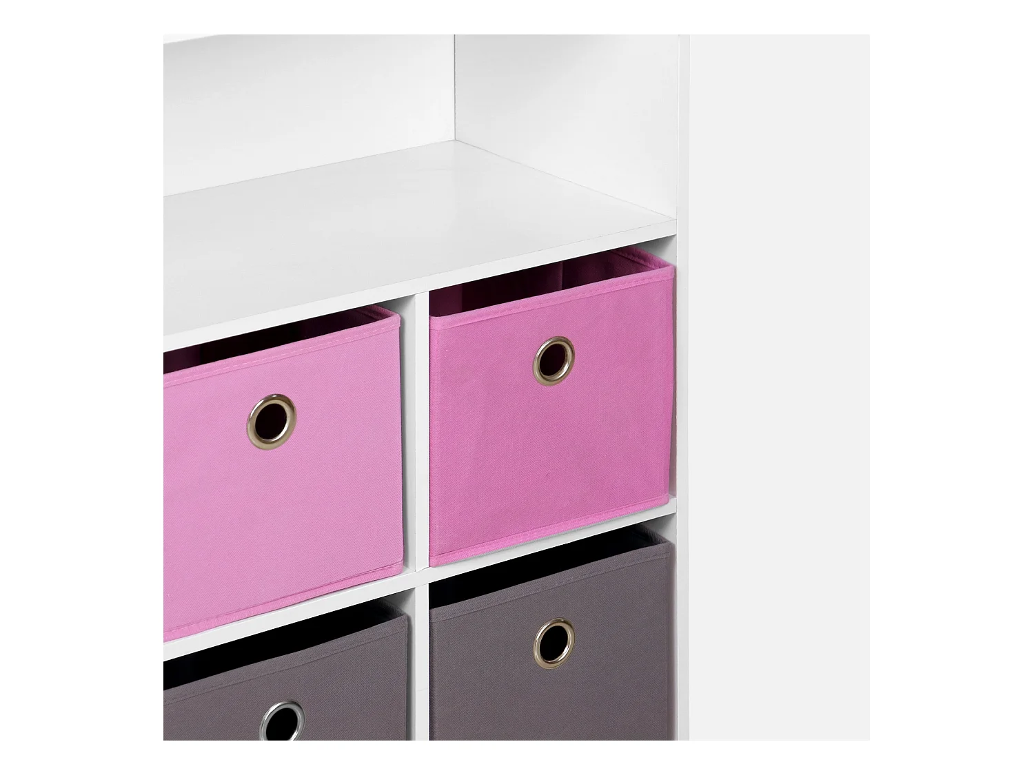Mueble infantil con 6 cestas rosa