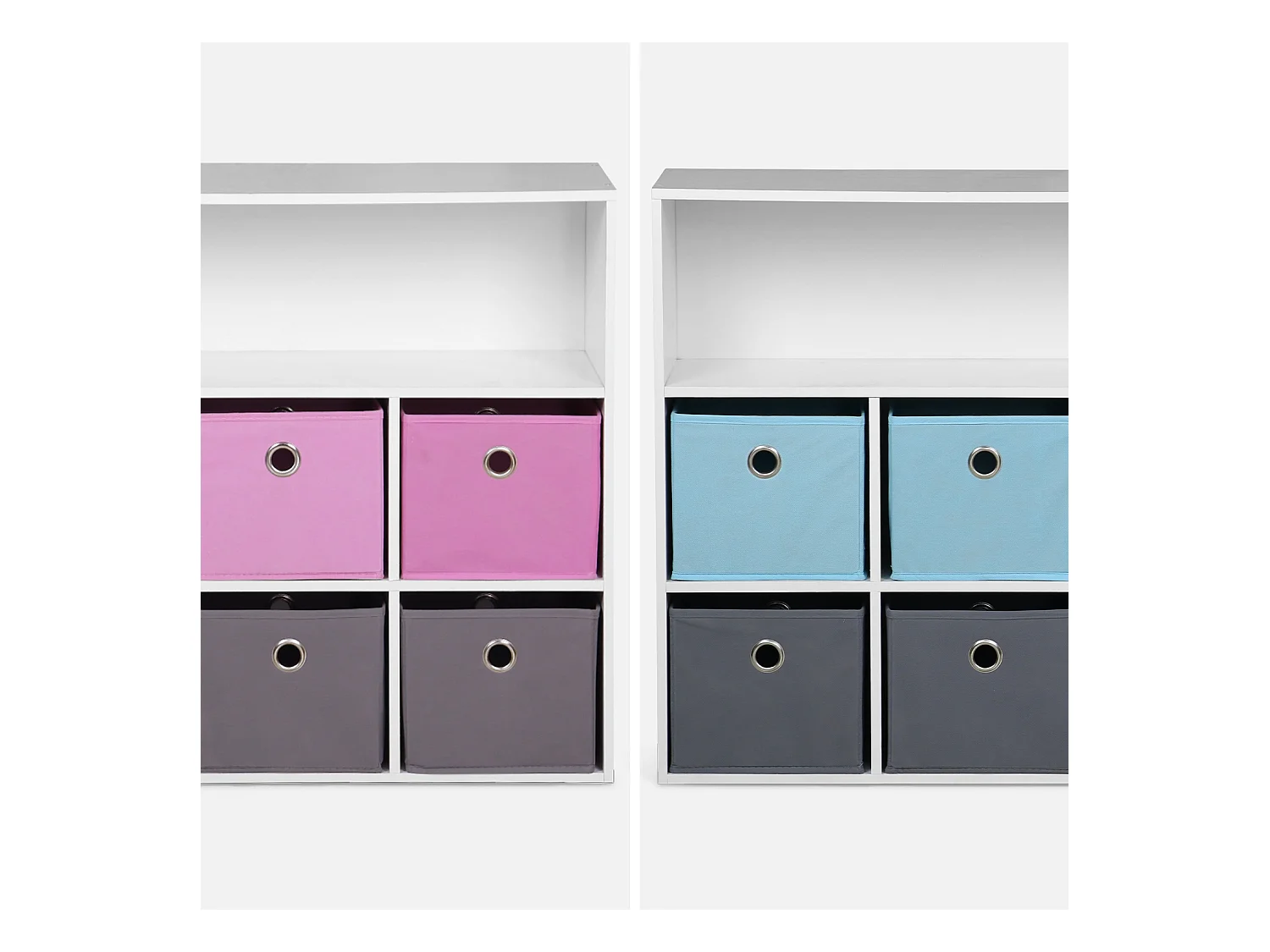 Mueble infantil con 6 cestas rosa